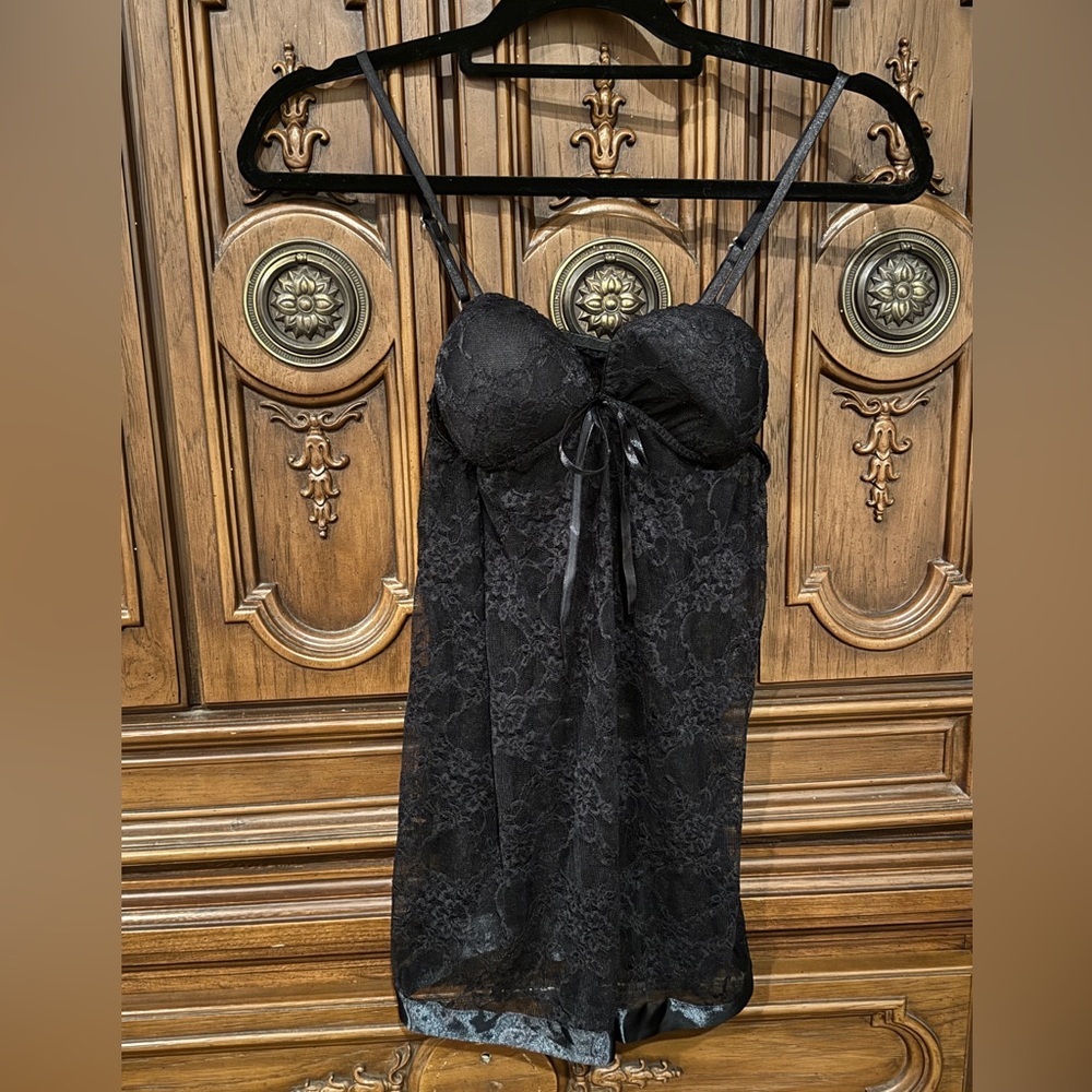 Black Lace Lingerie Slip